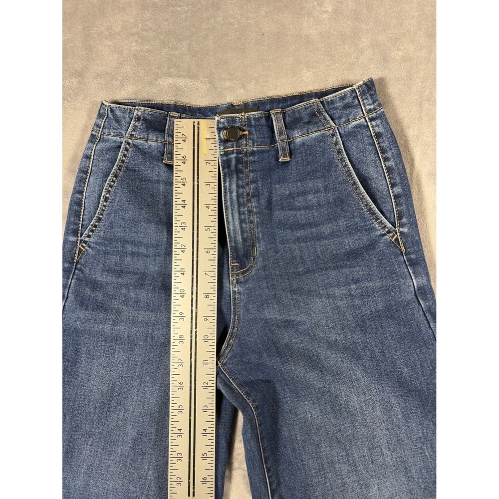 Just Black Denim High Rise Wide Leg Jeans Medium Wash Blue DP794 Size 26 - Picture 3 of 7